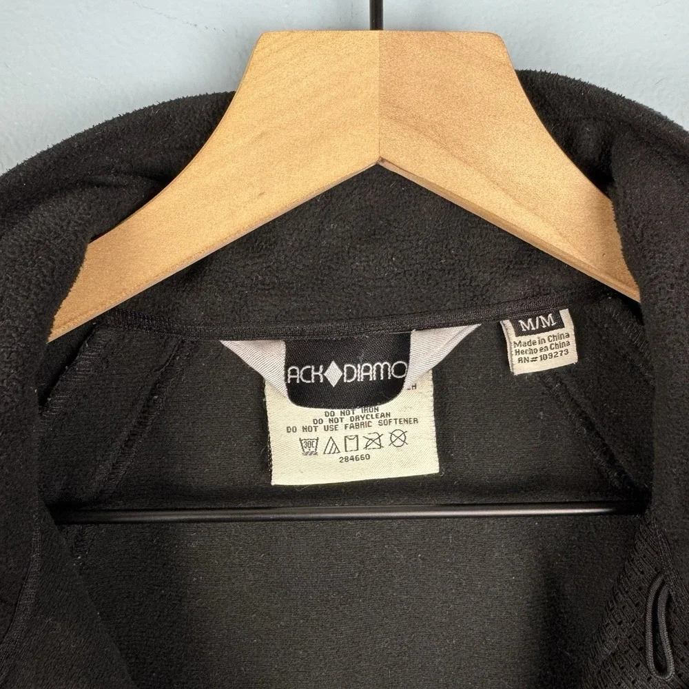 Black Diamond Womens Medium‎ Black Softshell Mock Neck Full Zip Jacket Flawed